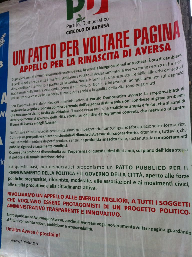Il Pd lancia un patto per voltare subito pagina