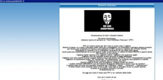 Caso Lusi, Anonymous attacca siti politici