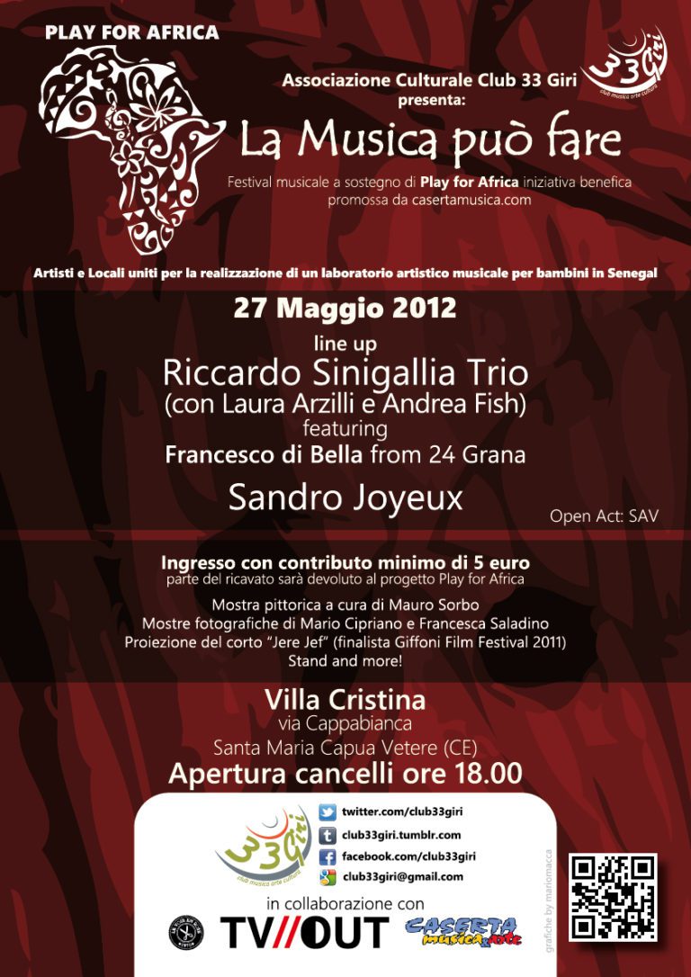 ‘Play for Africa’, Club 33 Giri in campo