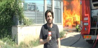 Marcianise, incendio devasta deposito di bancali