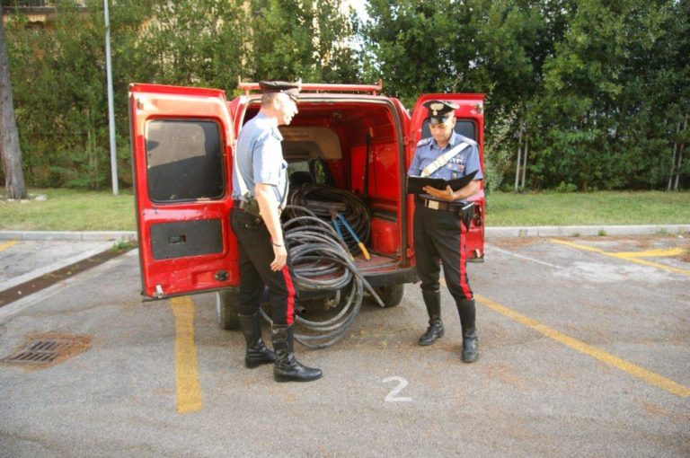 Carabinieri sventano furto di rame