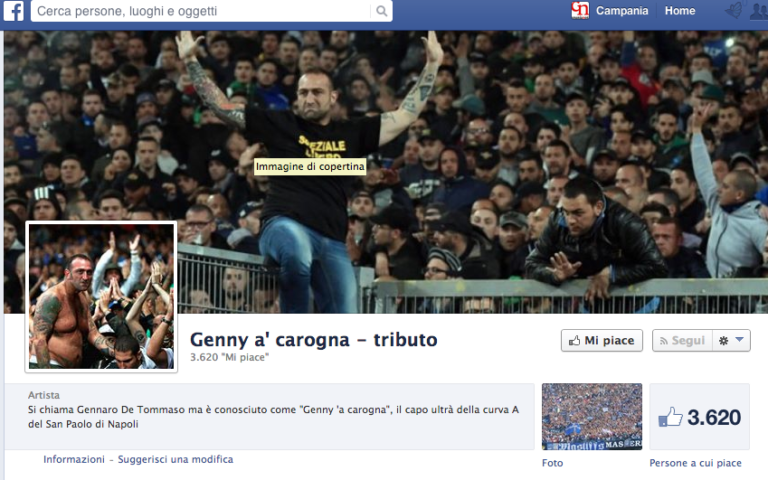 Coppa Italia, su facebook spunta la pagina tributo per Genny a’ carogna: 3600 like in poche ore