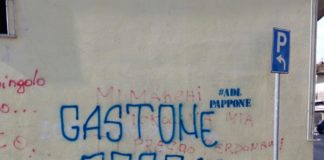 Cesa: cresce odio ultrà, scritta contro “Gastone” in pieno centro. FOTO