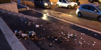 Caserta: notte prima degli esami al Monumento, via Unità d’Italia ridotta un porcile