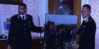 Recuperata ‘Carica dei bersaglieri’ rubata dai nazisti, consegnata a caserma di Caserta FOTO