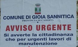 Gioia Sannitica: lavori alla rete idrica, stop alla fornitura