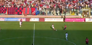 Casertana in vantaggio al 45′ contro la Normanna, falchetti sbagliano rigore