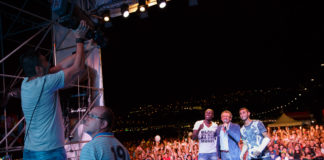 I calciatori del Napoli al Pizza Village sul lungomare