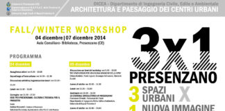 “3×1 Presenzano: 3 Spazi urbani x 1 nuova immagine della Città”, workshop dal 4 al 7 dicembre