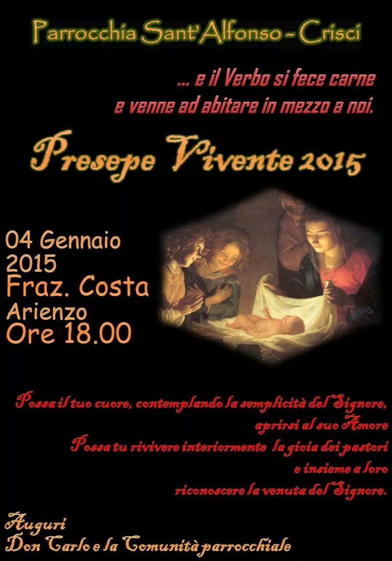 Arienzo: nella frazione Costa rivive la magia del presepe vivente