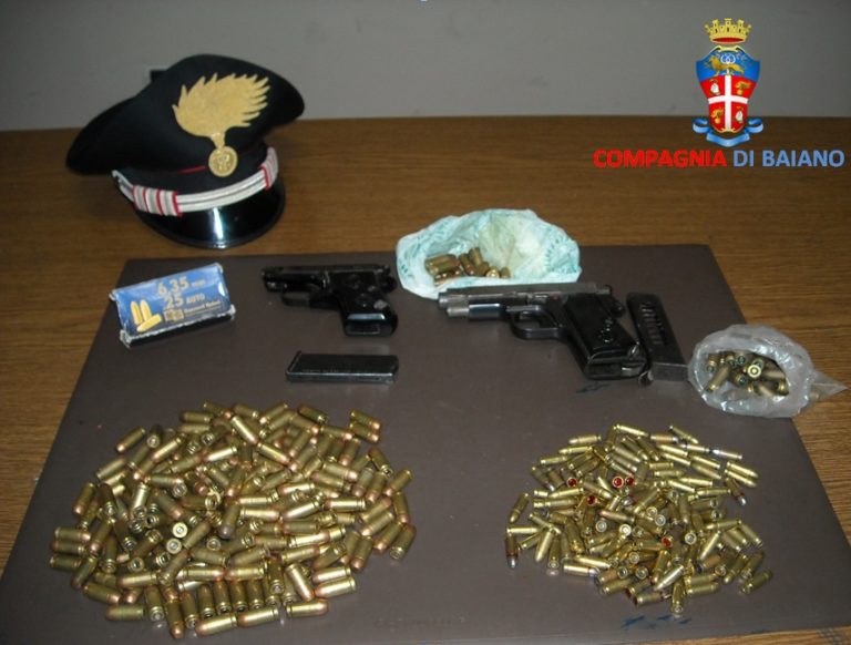 Avella: trovato con pistole e centinaia di pallottole, arrestato 55enne