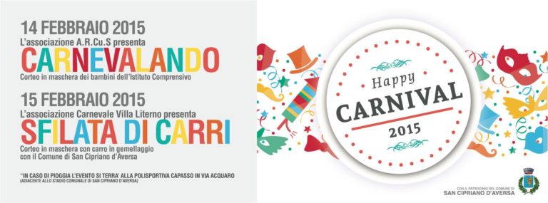San Cipriano d’Aversa: Carnevale, due giorni di festa con l’Associazione Arcus