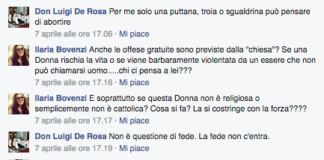 Calvi Risorta: “Per me solo una puttana troia o sgualdrina può pensare di abortire”, prete choc su facebook