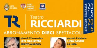 Presentata al Comune di Capua la stagione teatrale 2015/2016 del Teatro Ricciardi di Capua