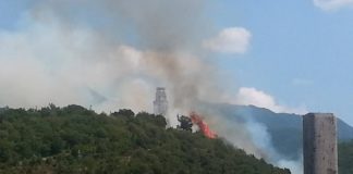 FOTO Piedimonte Matese: incendio nei pressi del convento Santa Maria Occorrevole, appiccato da un piromane