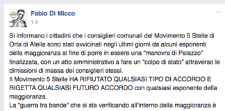 Orta di Atella: 5 Stelle spaccati, Giordano non firma documento. E i conti non tornano