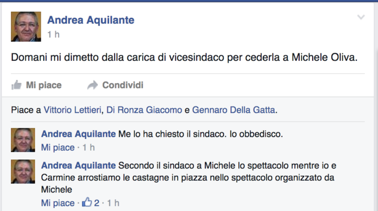 Gricignano: Aquilante si dimette da vicesindaco, Oliva litiga con Moretti ma forse entra in giunta. E si parla di appalti…