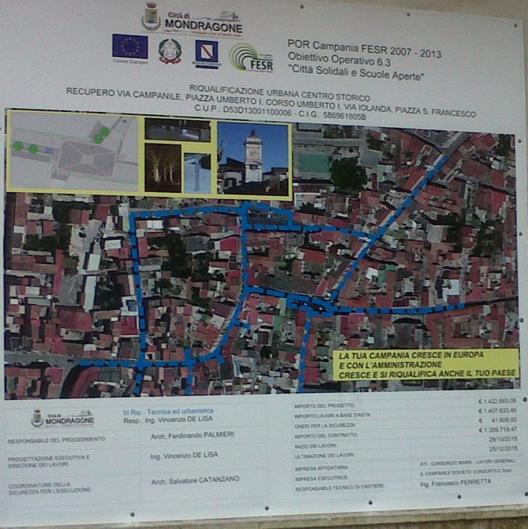 Mondragone: partiti i lavori di riqualificazione del centro storico