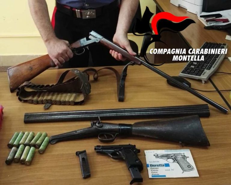 Partenopoli: pistola, fucili e munizioni in casa :denunciato