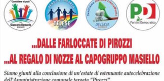 Santa Maria a Vico: “Parentopoli” Servizio Civile, l’opposizione in un manifesto: risarcimento a capogruppo Città Domani
