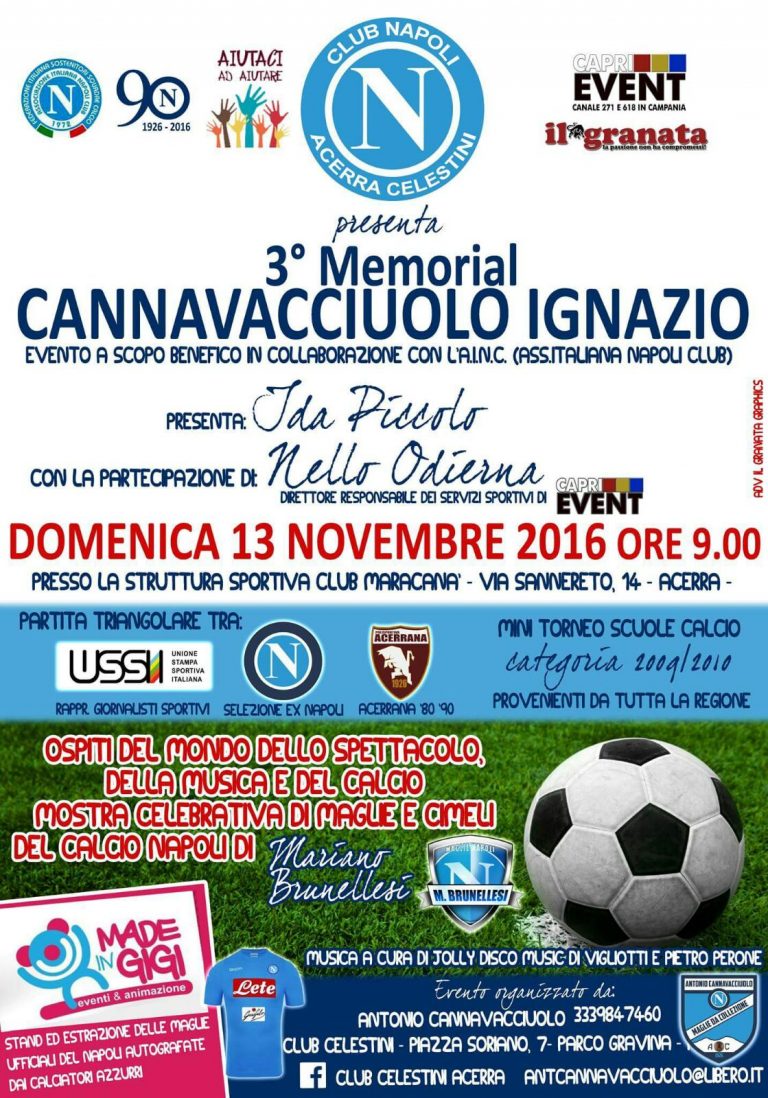Acerra: domenica il terzo Memorial Cannavacciuolo