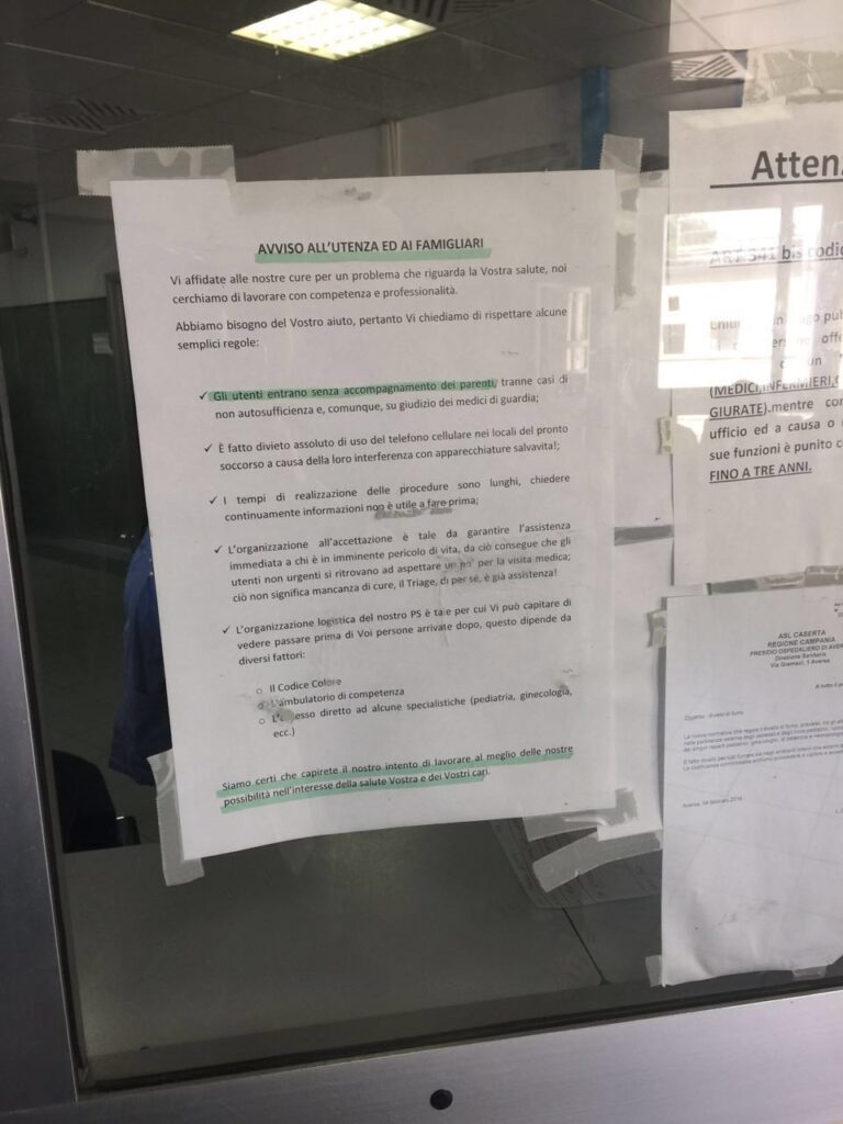 Aversa, la denuncia: “Ore di attesa al Pronto soccorso senza avere notizie del nostro parente”