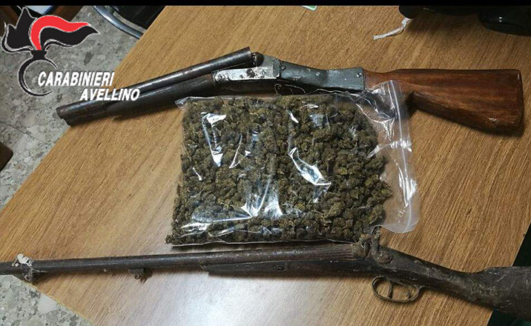 Droga e armi in una baracca a Montoro, in manette