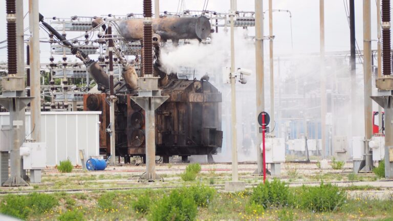 [FOTO] Incendio alla centrale elettrica tra Marcianise e San Tammaro