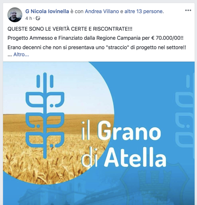 L’INCHIESTA Orta di Atella, Nicola Iovinella “Un saluto, un sorriso” entusiasta per un progetto comunale di 70mila euro: è consulente tecnico-politico del sindaco Villano?