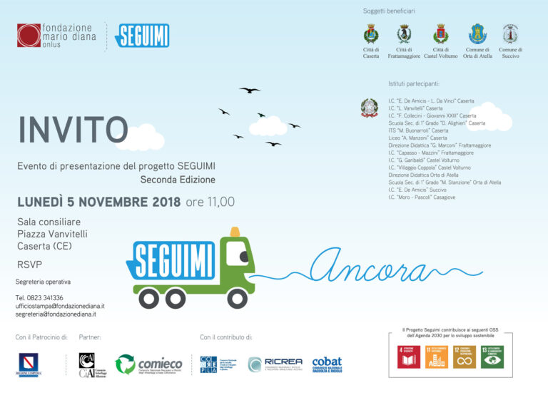 Fondazione Mario Diana in campo per educazione ambientale e cittadinanza partecipata, il 5 novembre a Caserta il format “Seguimi”