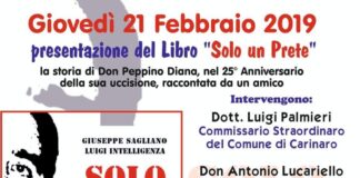 La Pro Loco di Carinaro ricorda don Peppe Diana, presentazione nella sala consiliare del libro “Solo un prete”