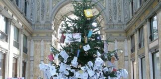 Napoli, l’albero di Natale di Galleria Umberto scampato al furto viene abbattuto dai vandali poche ore prima della rimozione