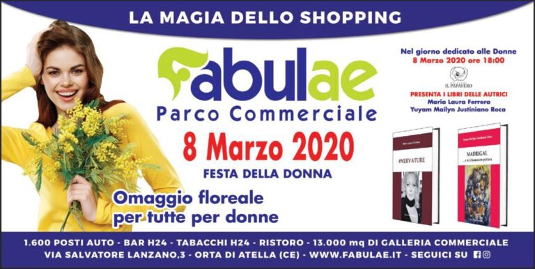 Presentazione dei libri “Nervature” e “Madrigal” al Centro commerciale Fabulae di Orta di Atella. L’8 marzo iniziativa culturale per scoprire l’universo femminile