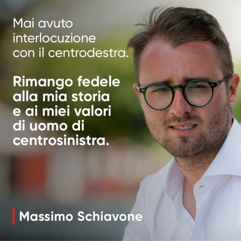Massimo Schiavone: “Nessun passaggio a destra, resto fedele all’area di centrosinistra”