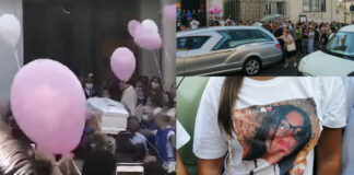 Napoli: fiori, palloncini e maxi ritratti per l’ultimo saluto a Maya, centinaia di persone in lacrime