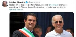 Da De Magistris gli auguri per il nuovo presidente Usa Joe Biden, incontrato a Napoli nel 2011