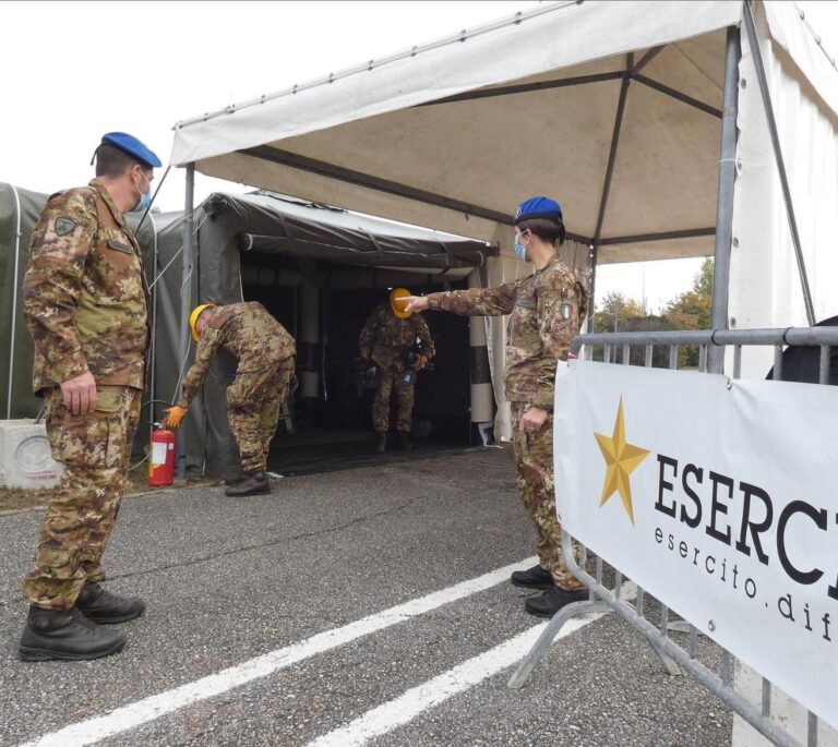 Monteruscello: operativo il casello dell’Esercito per effettuare tamponi
