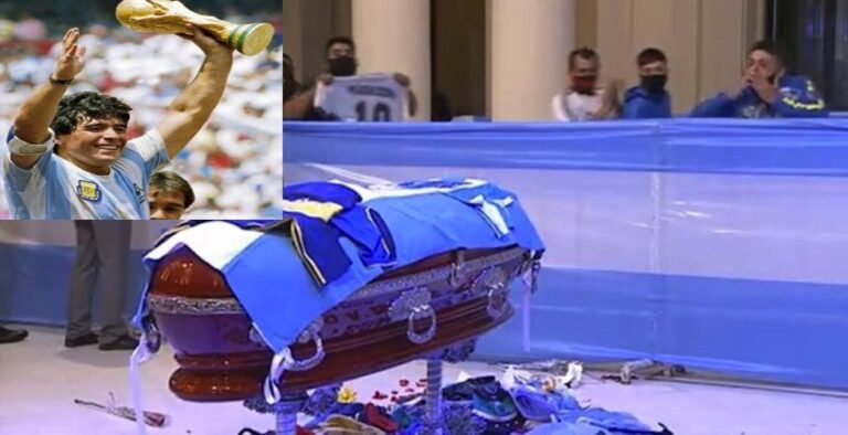Sulla bara di Maradona manca una maglietta, forse la più importante: quella azzurra!