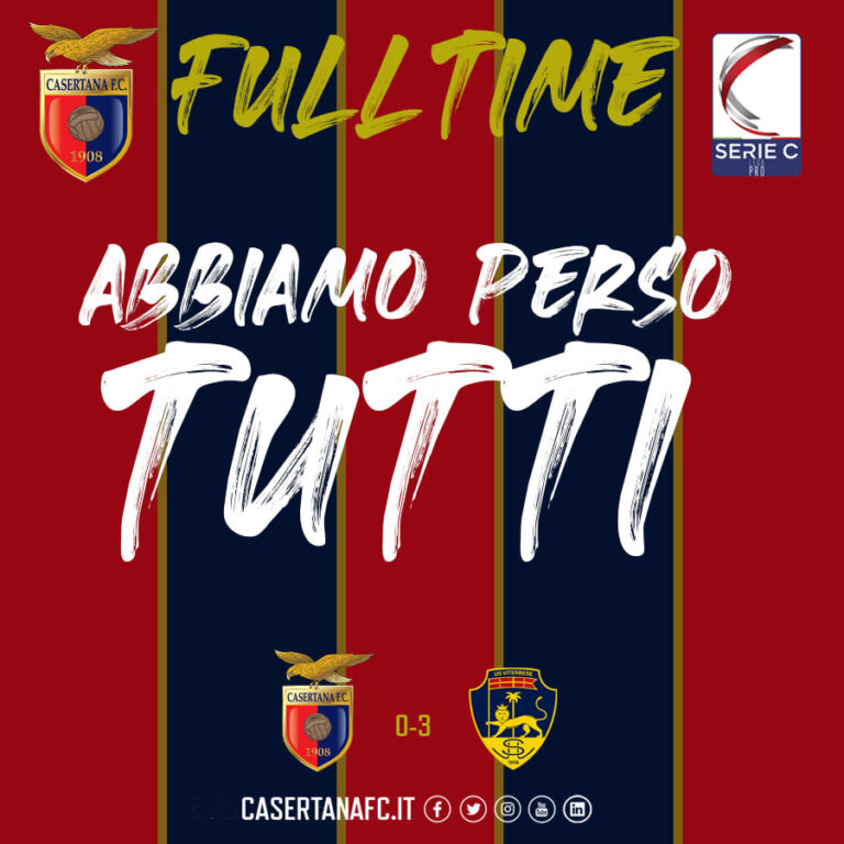 Che follia!!! Casertana falcidiata da infortuni e covid in campo in nove, e due calciatori risultati positivi dopo la gara