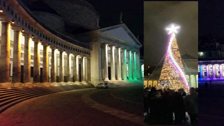 Resterà acceso 24 ore al giorno l’albero di Natale di Piazza del Plebiscito