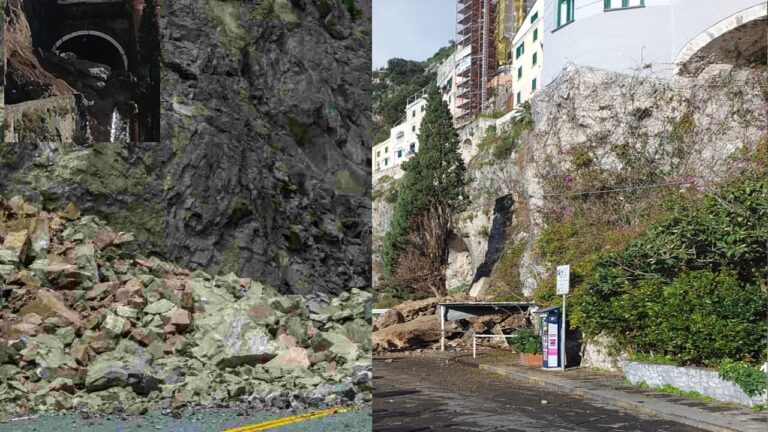Costiera amalfitana: turni di 24 ore per far fronte ai danni provocati dalla frana abbattutasi sulla Statale