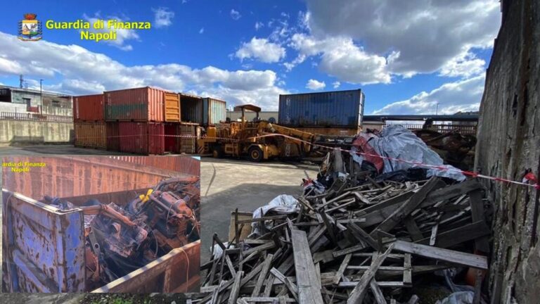 Porto di Napoli, sequestrata un’area contenente 500 tonnellate di rifiuti: pneumatici, vernici e persino motori per camion