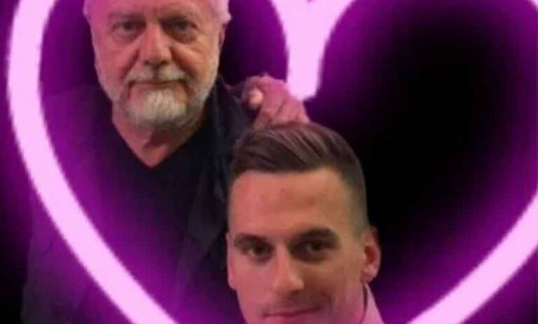 Milik ‘cuore d’oro’, per San Valentino pensierino su Instagram per il presidente De Laurentiis