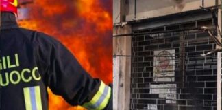 Caserta: notte di fuoco per le strade della città, in fiamme rifiuti e la tenda della cicchetteria di via Settembrini