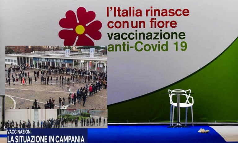 Vaccinazioni, lunghe code alla Mostra d’Oltremare: fino a tre ore di attesa!