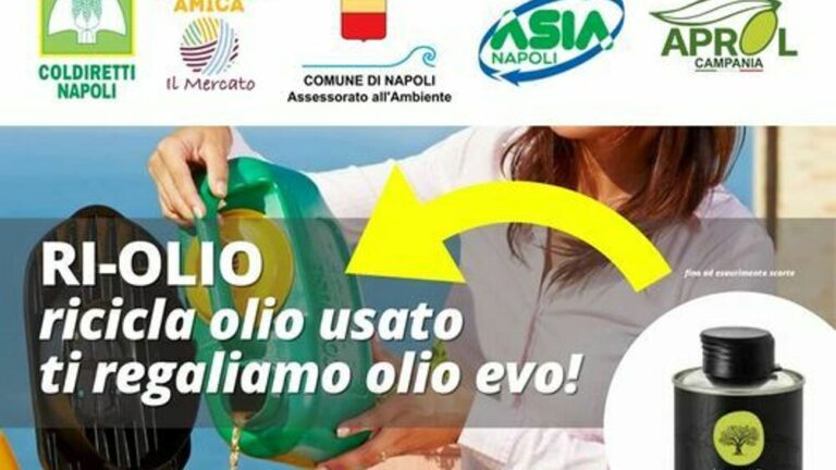 Napoli: olio usato in cambio di olio extravergine, da domani al via l’iniziativa di Coldiretti e Comune