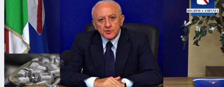 In Campania stop agli open-day con Astrazeneca, De Luca: “Misura adottata a titolo precauzionale…”