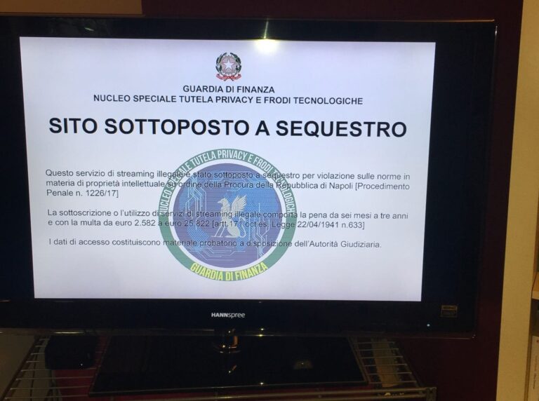 Guardia di Finanza in azione: Europei e pirateria televisiva, pesanti sanzioni in arrivo anche per gli utenti