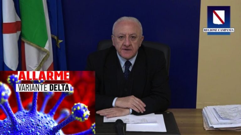 De Luca: Campania immune entro novembre, ma guardia alta e attenzione alla variante delta!”