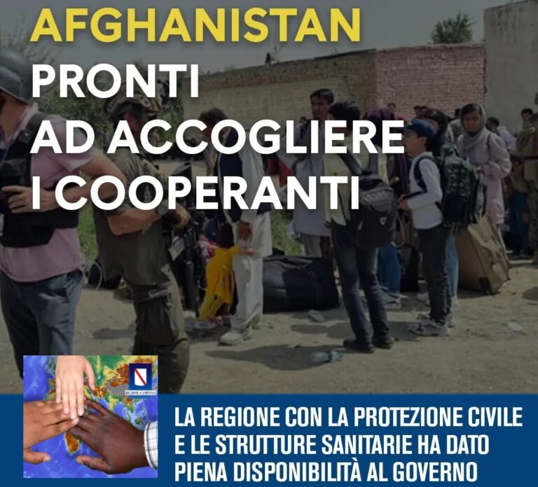 Notizie sempre più tragiche dall’Afghanistan, attesi un’altra quarantina di profughi in Campania
